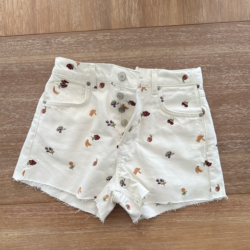 Reformation Jeans Charlie Fruitloops High Rise Jean Shorts